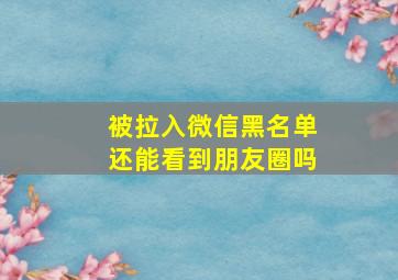 被拉入微信黑名单还能看到朋友圈吗