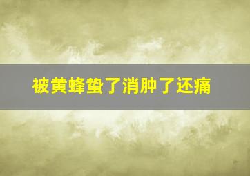 被黄蜂蛰了消肿了还痛