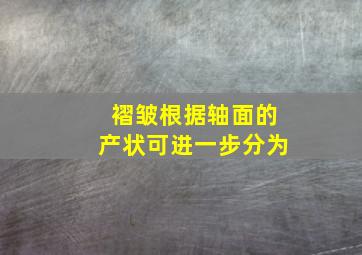 褶皱根据轴面的产状可进一步分为