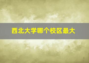 西北大学哪个校区最大