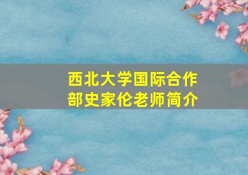 西北大学国际合作部史家伦老师简介