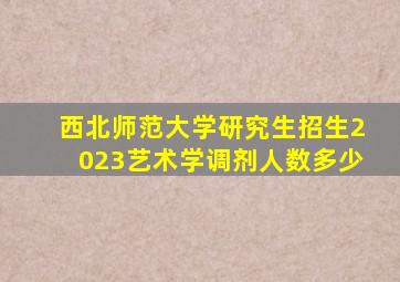 西北师范大学研究生招生2023艺术学调剂人数多少