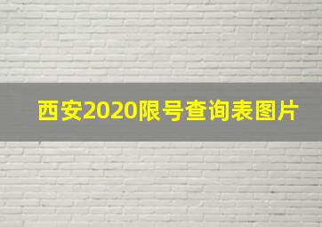 西安2020限号查询表图片