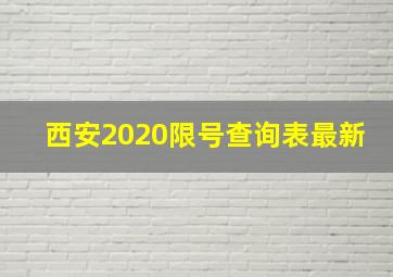 西安2020限号查询表最新