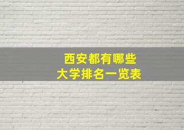 西安都有哪些大学排名一览表