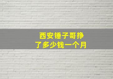 西安锤子哥挣了多少钱一个月