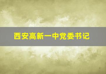 西安高新一中党委书记