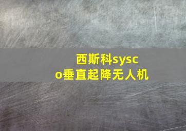 西斯科sysco垂直起降无人机