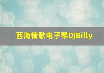 西海情歌电子琴DJBilly