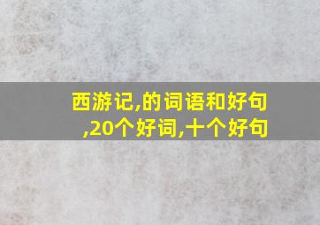 西游记,的词语和好句,20个好词,十个好句