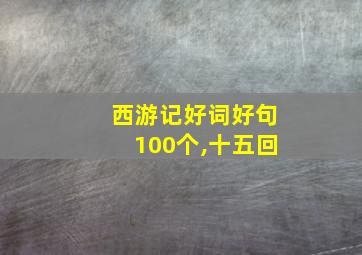 西游记好词好句100个,十五回