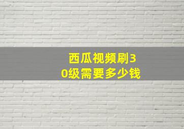 西瓜视频刷30级需要多少钱