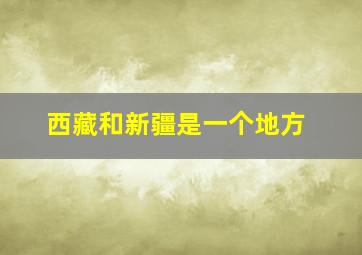 西藏和新疆是一个地方