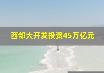 西部大开发投资45万亿元