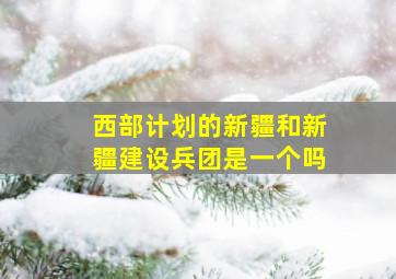 西部计划的新疆和新疆建设兵团是一个吗