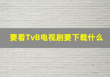 要看TvB电视剧要下载什么