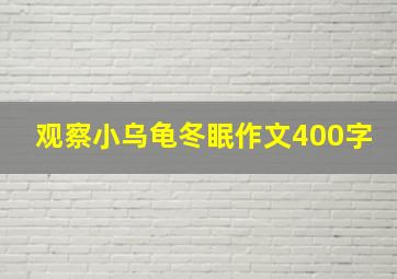 观察小乌龟冬眠作文400字