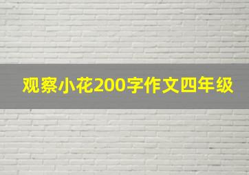 观察小花200字作文四年级