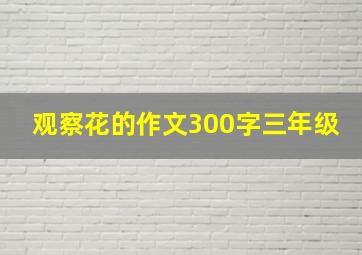 观察花的作文300字三年级