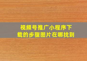 视频号推广小程序下载的步骤图片在哪找到