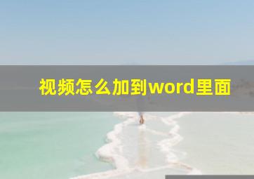 视频怎么加到word里面