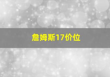 詹姆斯17价位