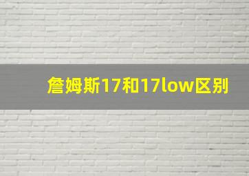 詹姆斯17和17low区别