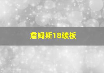 詹姆斯18碳板