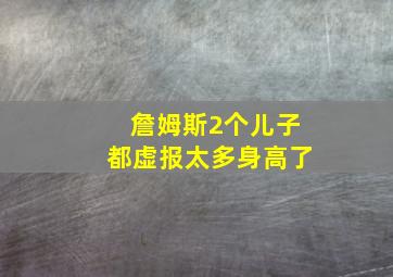 詹姆斯2个儿子都虚报太多身高了