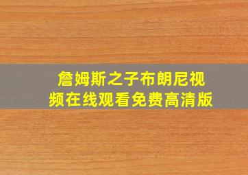 詹姆斯之子布朗尼视频在线观看免费高清版