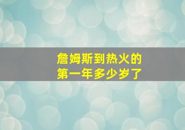 詹姆斯到热火的第一年多少岁了