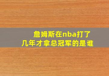 詹姆斯在nba打了几年才拿总冠军的是谁