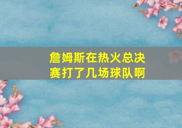 詹姆斯在热火总决赛打了几场球队啊