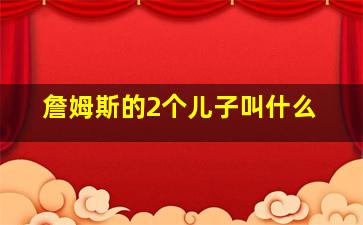 詹姆斯的2个儿子叫什么