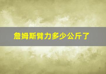 詹姆斯臂力多少公斤了