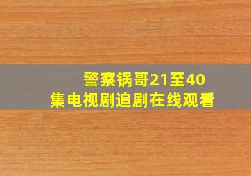 警察锅哥21至40集电视剧追剧在线观看