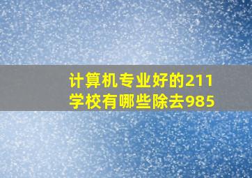 计算机专业好的211学校有哪些除去985