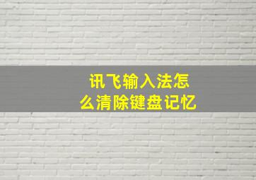 讯飞输入法怎么清除键盘记忆