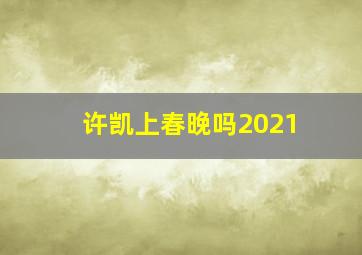 许凯上春晚吗2021