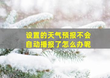 设置的天气预报不会自动播报了怎么办呢