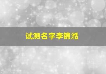 试测名字李锦湉