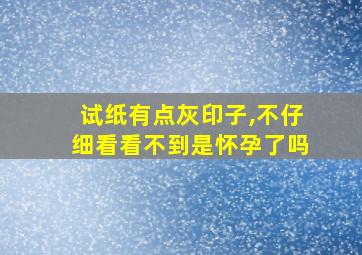 试纸有点灰印子,不仔细看看不到是怀孕了吗