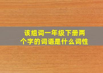 该组词一年级下册两个字的词语是什么词性