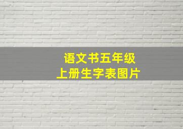 语文书五年级上册生字表图片