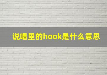 说唱里的hook是什么意思