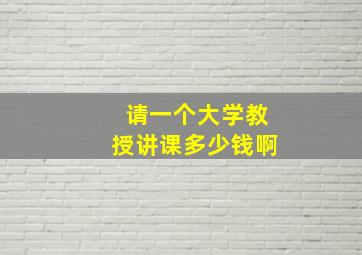 请一个大学教授讲课多少钱啊