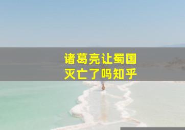 诸葛亮让蜀国灭亡了吗知乎