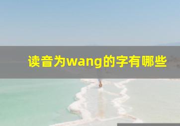 读音为wang的字有哪些