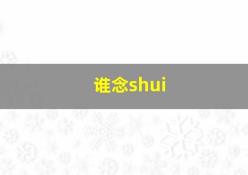 谁念shui