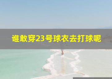 谁敢穿23号球衣去打球呢